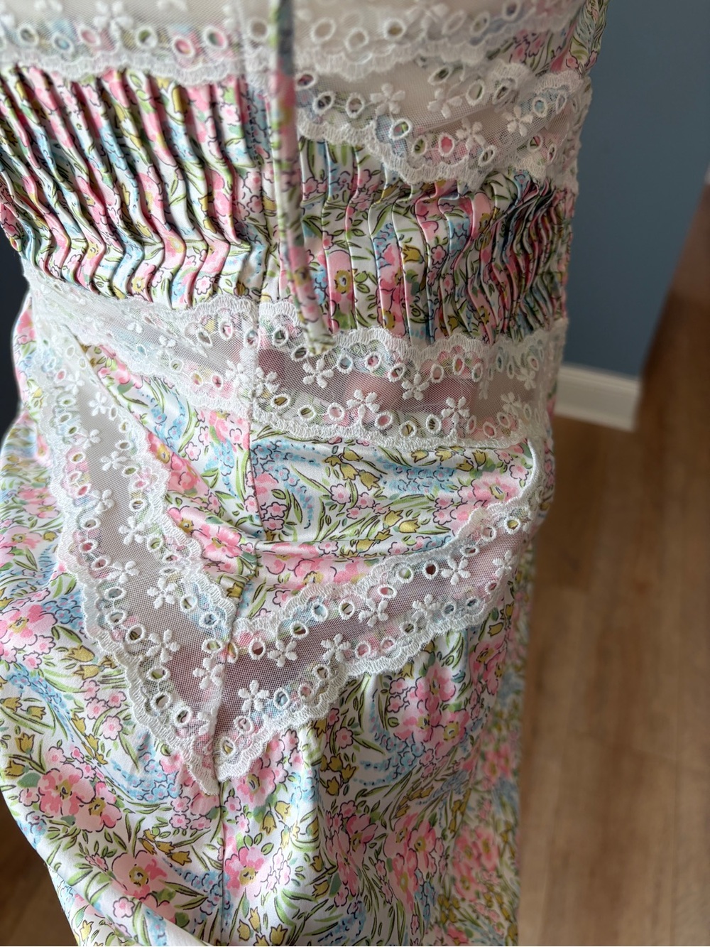For Love & Lemons Farrah Slip Dress Floral Lace Corset Mini Dress XS - Picture 7 of 9